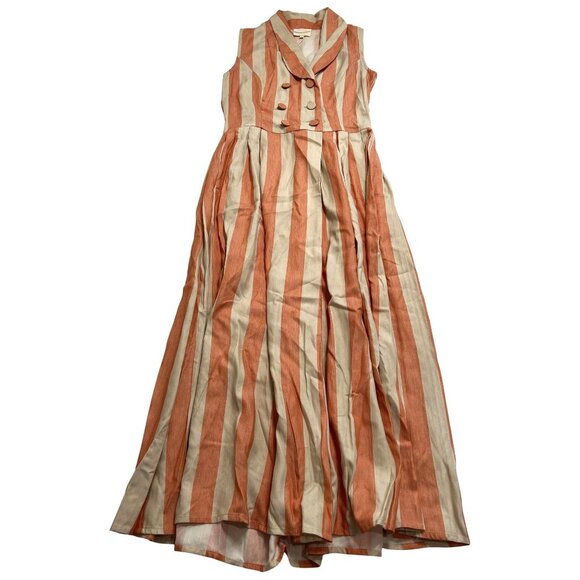 Maria de la Orden Celeste Dress in Orange Stripes - Picture 1 of 3